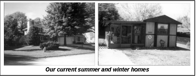 Text Box:     
Our current summer and winter homes
